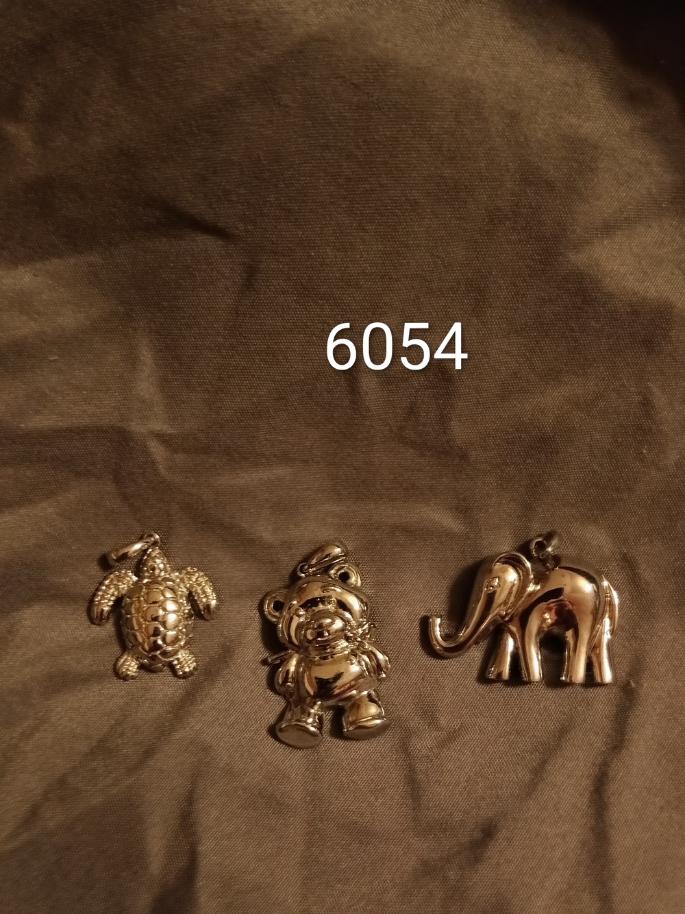 3 Piece Silver Charm Set - Turtle, Bear, Elephant